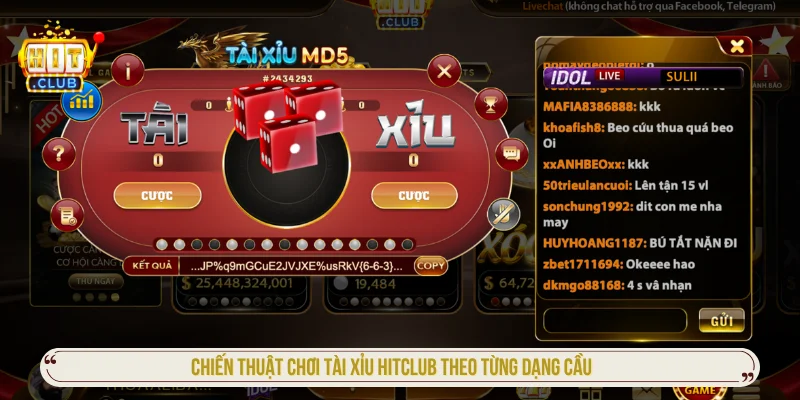 Những chiến thuật chơi tài xỉu HITCLUB theo dạng cầu