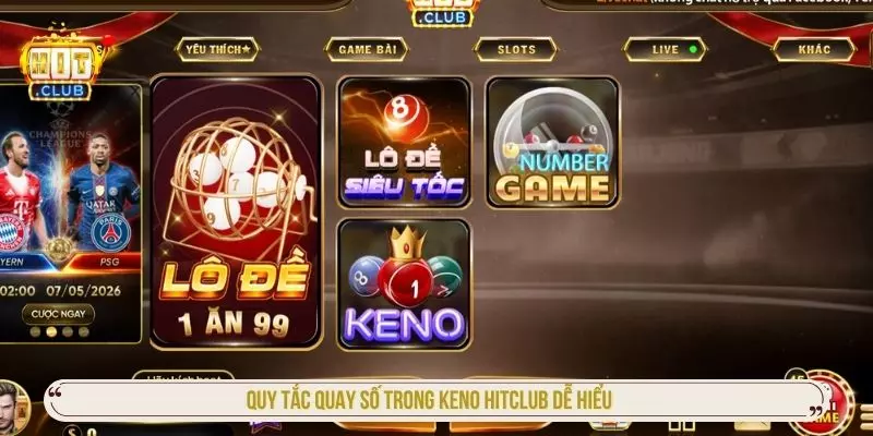 Quy tắc quay số trong Keno Hitclub dễ hiểu