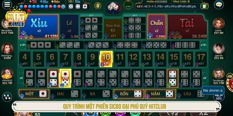 Quy trình một phiên sicbo đại phú quý hitclub